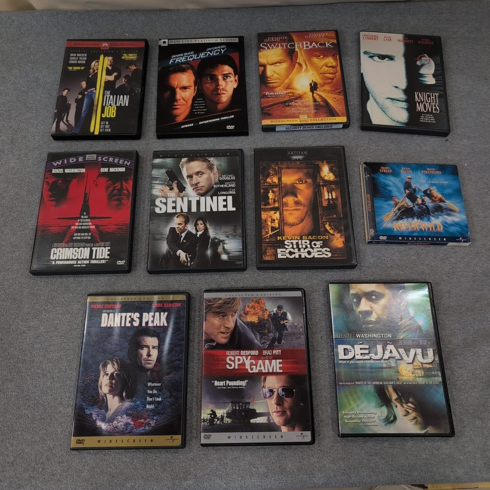 Action Thriller DVD Lot 11 Movies Italian Job Crimson Tide Dantes Peak Deja Vu - Picture 1 of 2